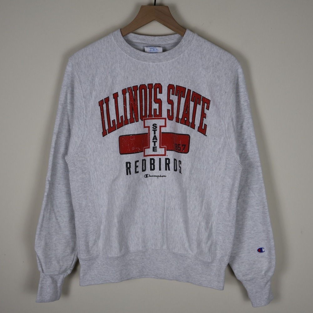 Illinois State Redbirds Champion Reverse Weave Sweatshirt‎ Gray Small 20x25